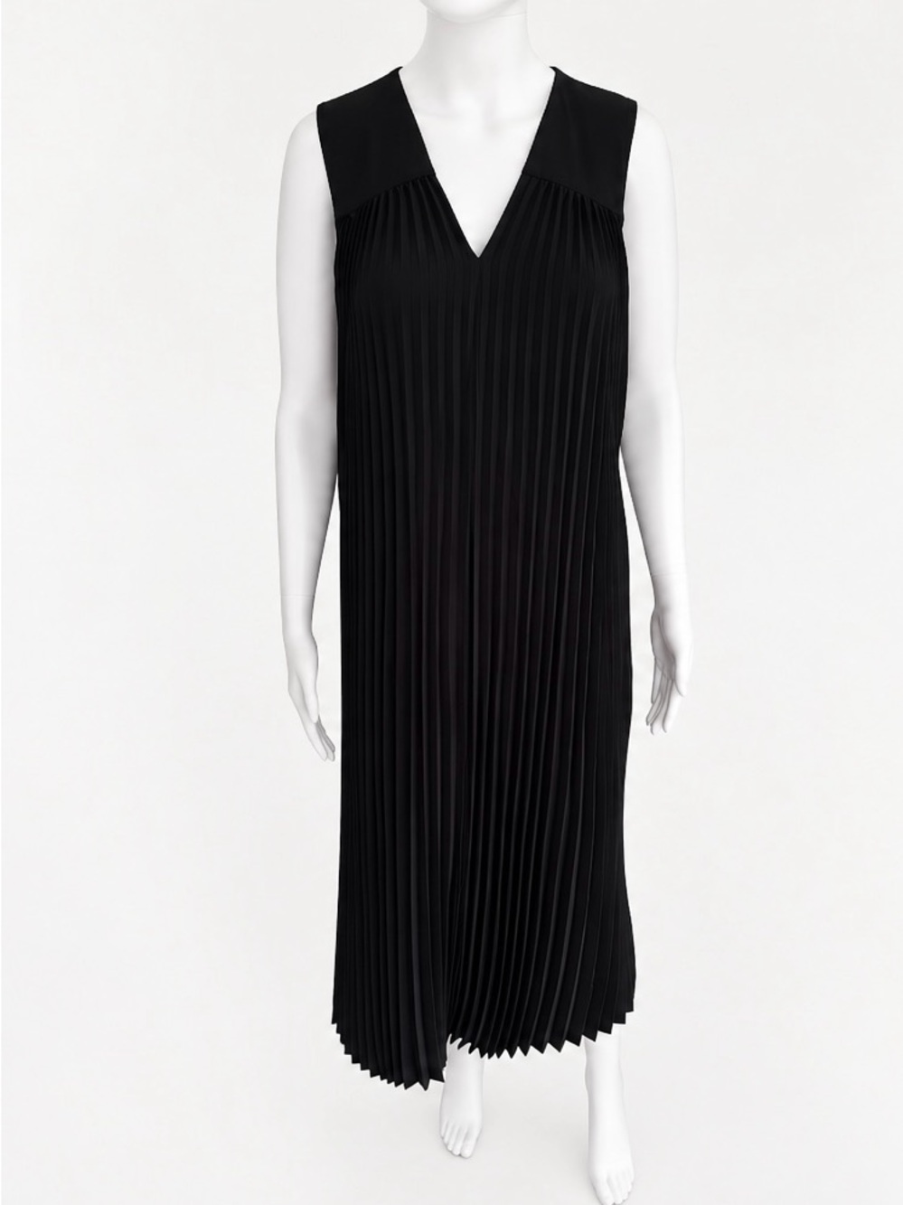 Alfani Black Pleated V-Neck Maxi Dress